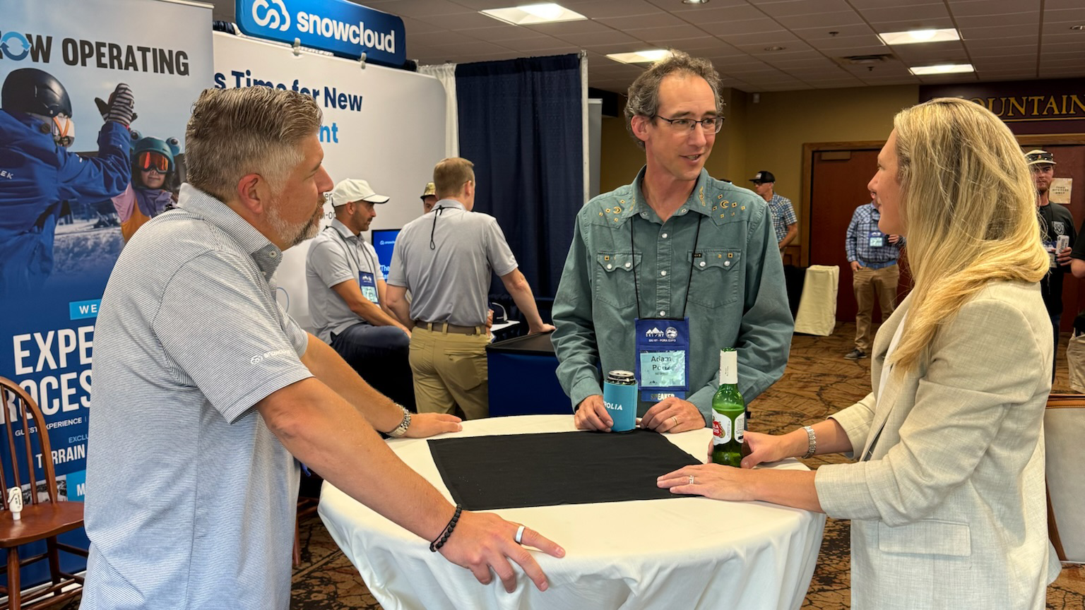 Snow Partners  Hugh Reynolds Left Checks In With Adam Portz From SE Group And ORDA Chief Executive Ashley Walden