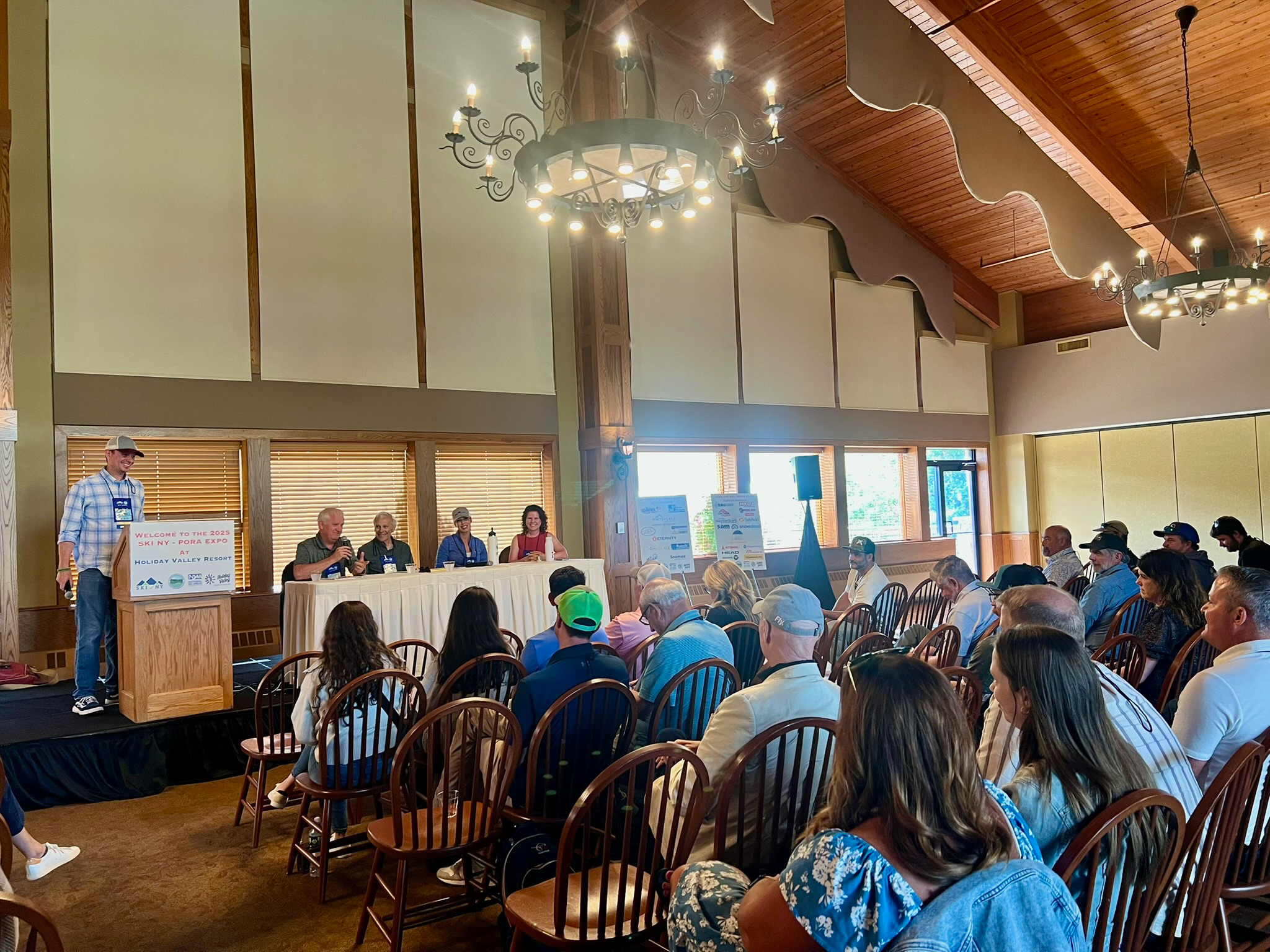 SAM Editor Dave Meeker Led The GM Roundable Session Featuring L To R Mike Taylor Holiday Mountain N.Y.  Dennis Eshbaugh Holiday Valley N.Y.  Erin Visco Chapman Bear Creek Pa.  And Lori Phillips Ski Big Bear Pa 
