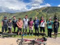 Campers enjoying mountain biking