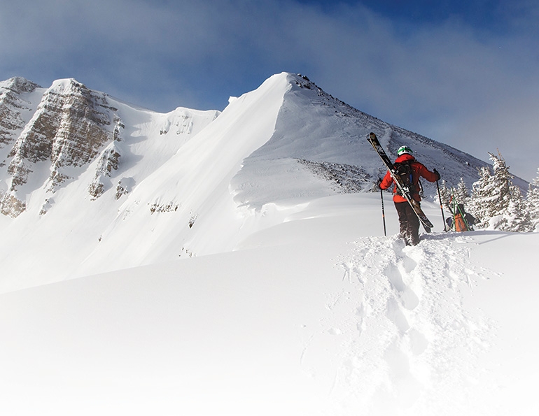 Hiking into the backcountry at Jackson Hole.