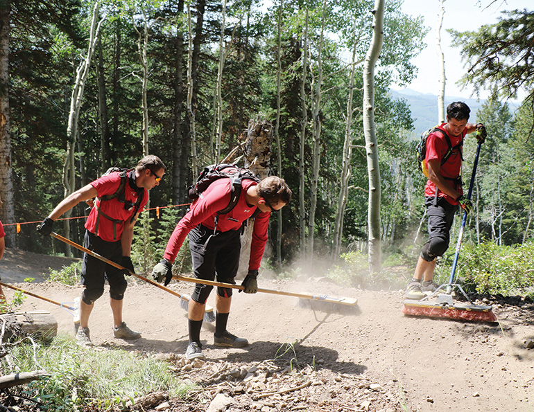 working on bike trail