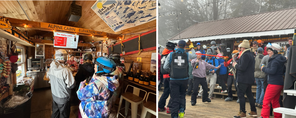 Andy Inside the Alpine Cabin Limbo on the Alpine Cabin Deck