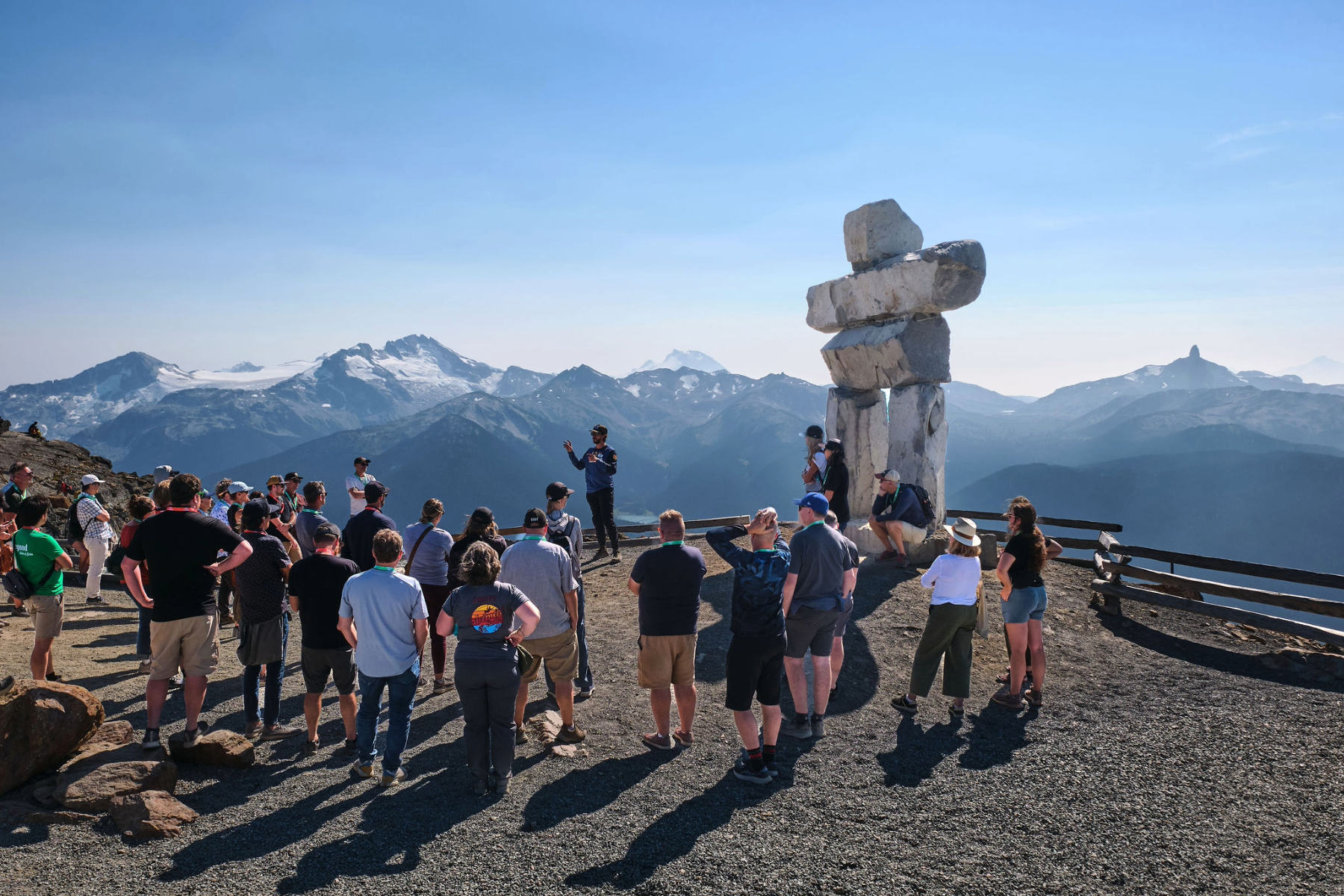 group on top of whistler mountain