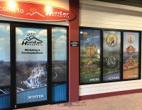 Hunter Mountain promotes four-season activities year-round through on-site signage in base area locations.