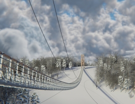  Winter rendering of SkyBridge Michigan, which will be a four-season attraction. 