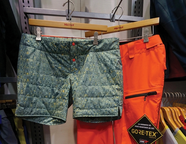 MARMOT CHEEKY PANTS: Women want more technical elements in their outwear, as well as comfort and functionality. Marmot's response: the Gore-Tex Performance three-layer Cheeky Pant. Removable, insulated shorts help ladies stay perfectly warm when skiing and riding, and look stylish during après. Technical elements and details include Recco avalanche rescue reflector, leg vents, water-resistant zippers, adjustable snap closures, and both waist and internal gaiters with gripper elastic. www.marmot.com