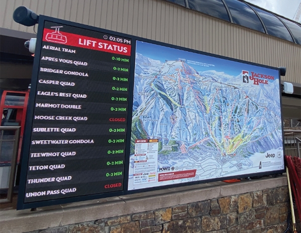 A single dispatcher feeds up-to-date information to Jackson Hole's outdoor digital screens, website, and mobile app.