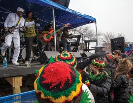 When booking music for events, like Mount Snow's Reggaefest (above), choose bands that fit the event's theme, so guests know what to expect.
