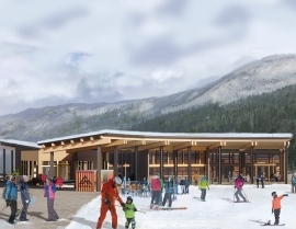 At Crystal Mountain, Wash., the new welcome center reimagines traditional slopeside amenities with an open concept design.