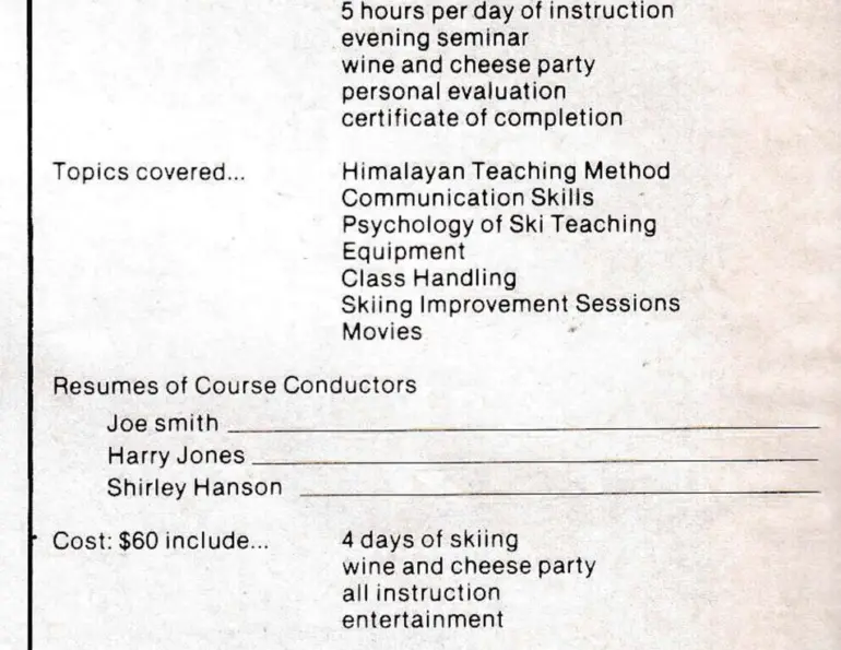 Ski School