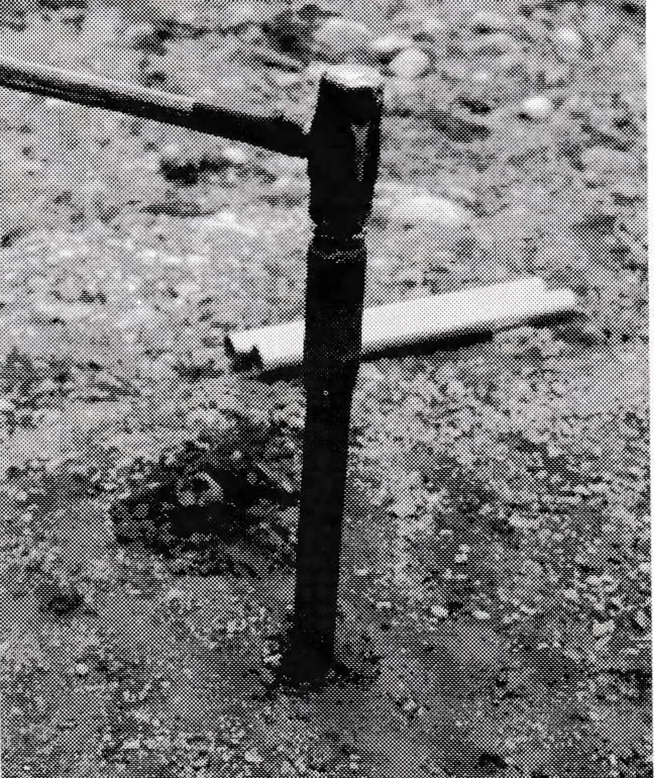 Temporary protective cap prevents the steel pipe from mushrooming as it is pounded into the ground.