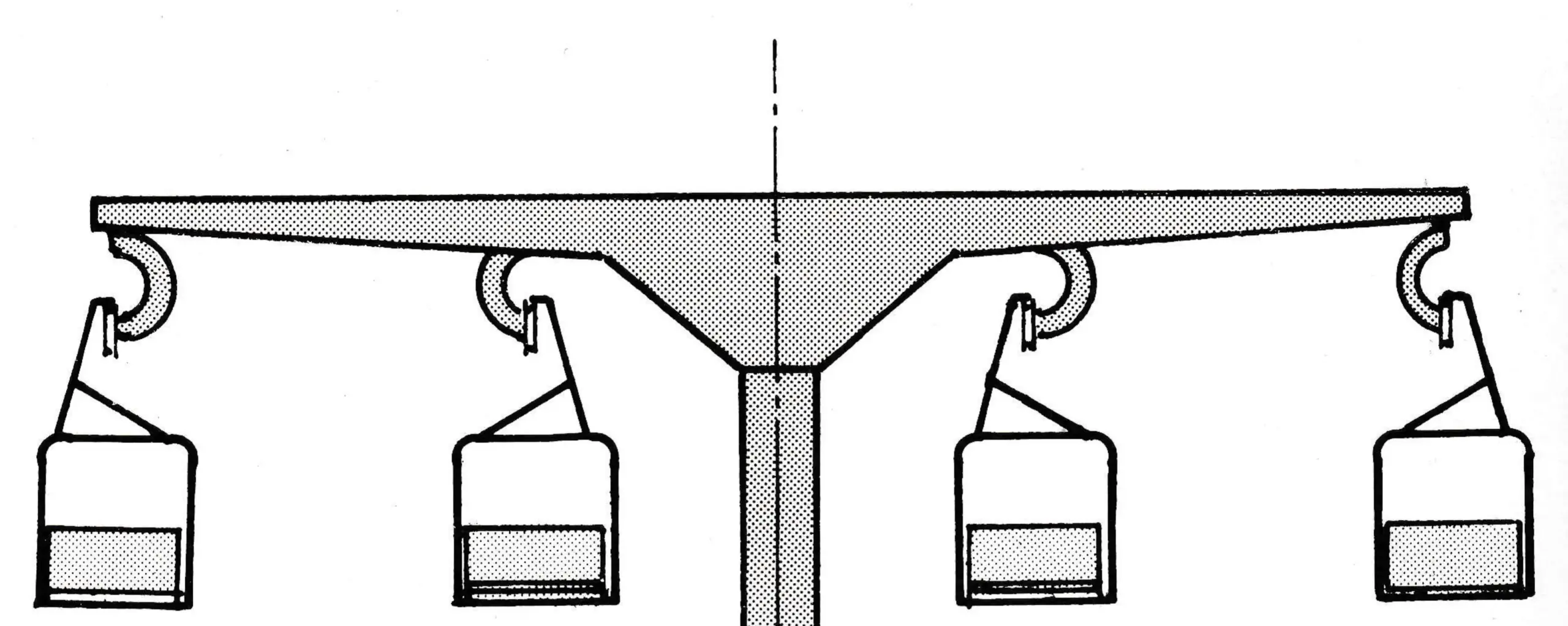 Dual chair lift line tower.