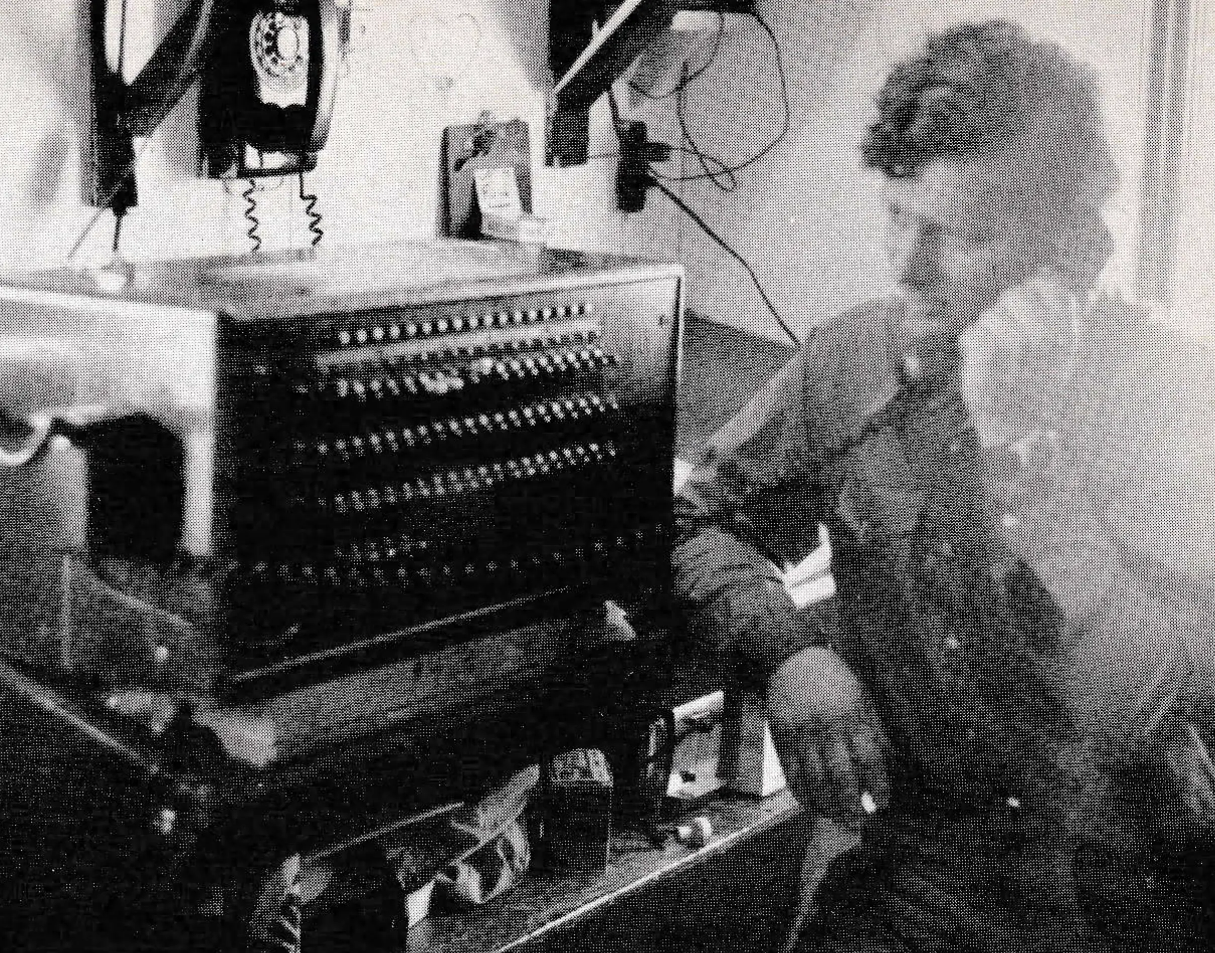 A switchboard (over 25 years old) still in use at the Gondola area ski patrol shack.