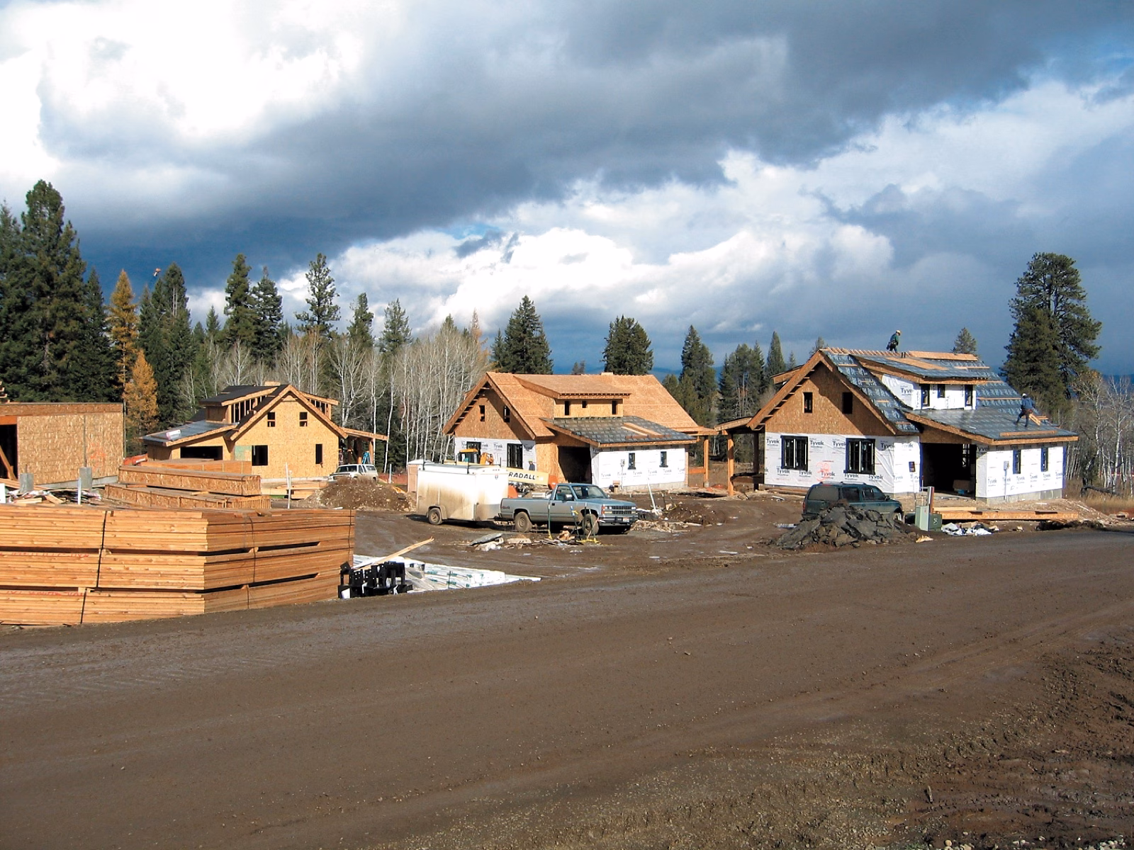 Chalets under construction at Tamarack