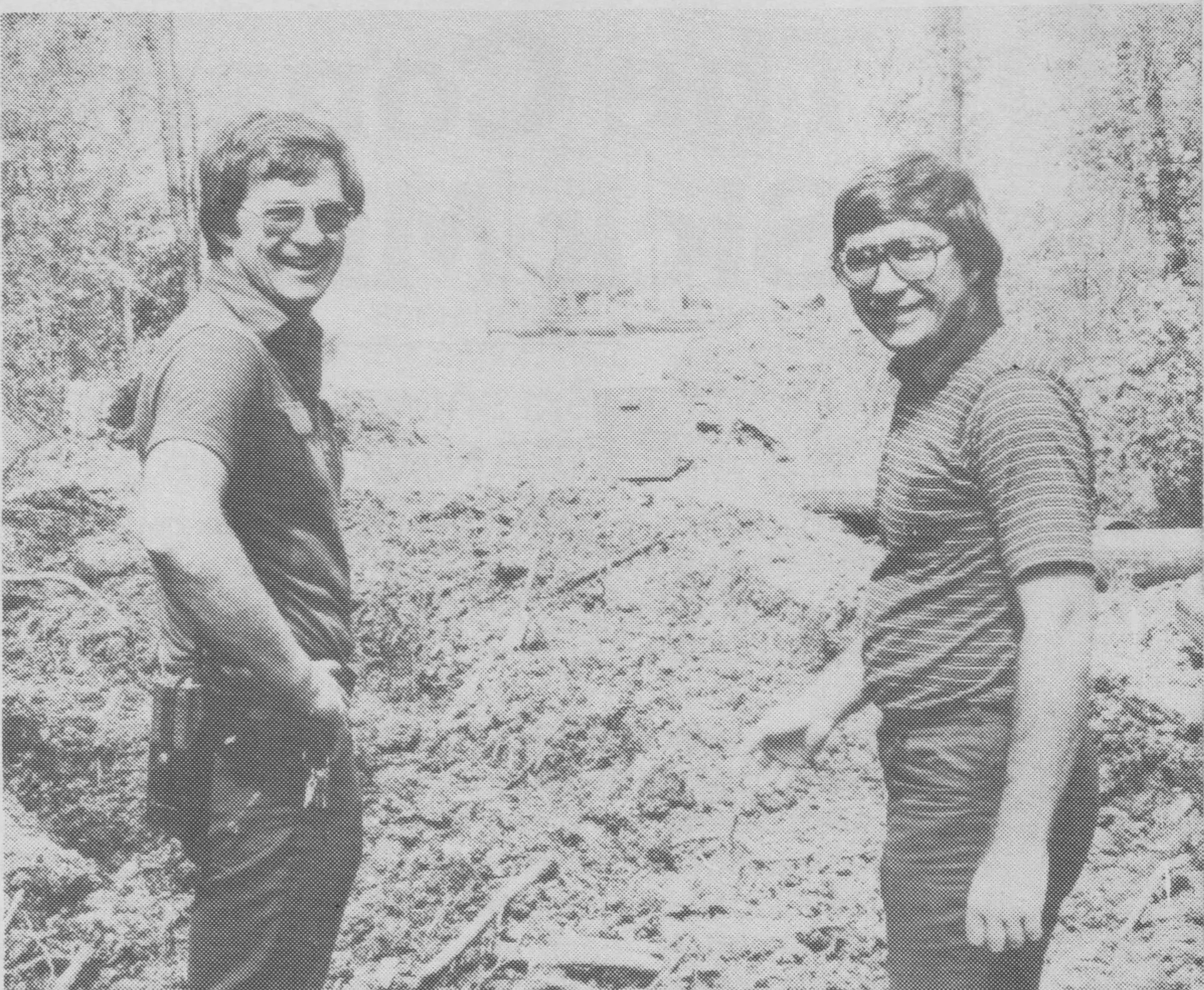 Blue Mountain Resorts, Ltd. president Gord Canning (right), surveying summer construction at Georgian Peaks with area manager Bill Skelton.