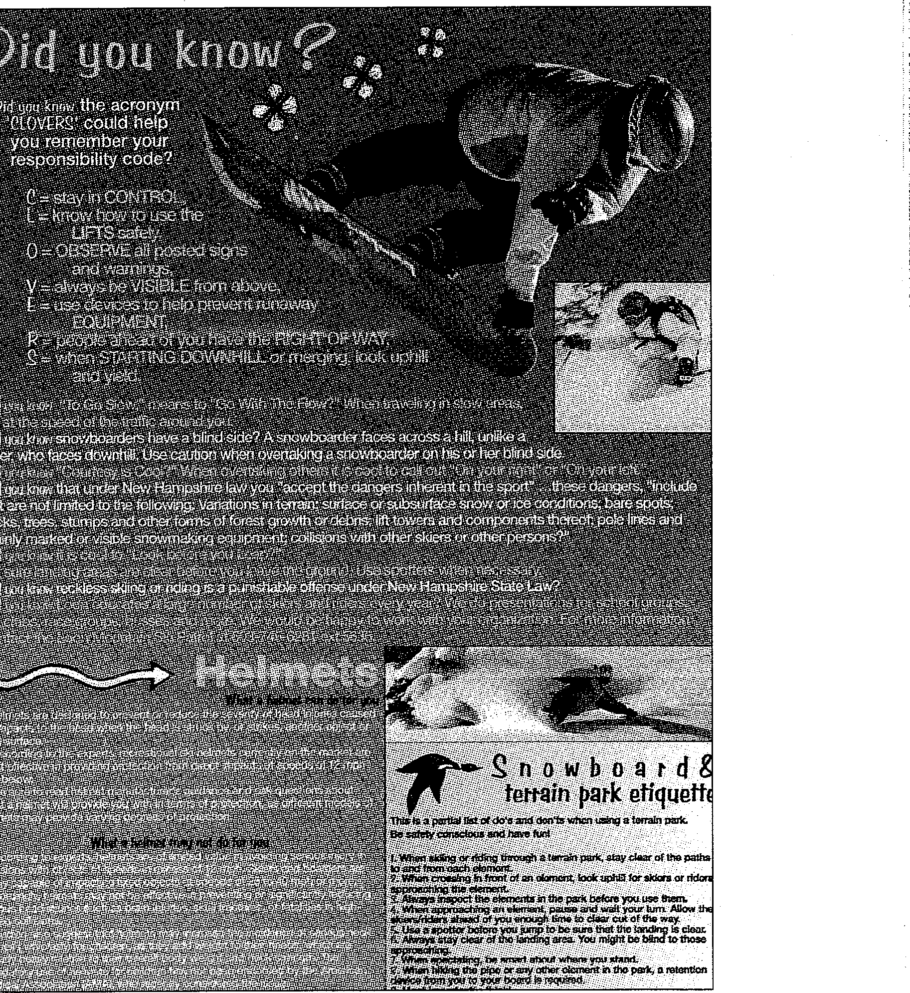 Right: Loon Mountain has created a Loon Mountain Serious Fun Guide that covers some basic safety tips for guests.