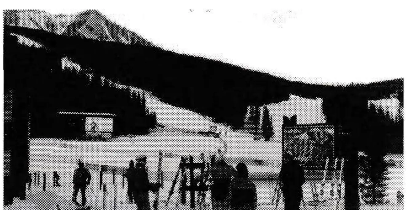 Snow fence at Nakiska Olympic site.