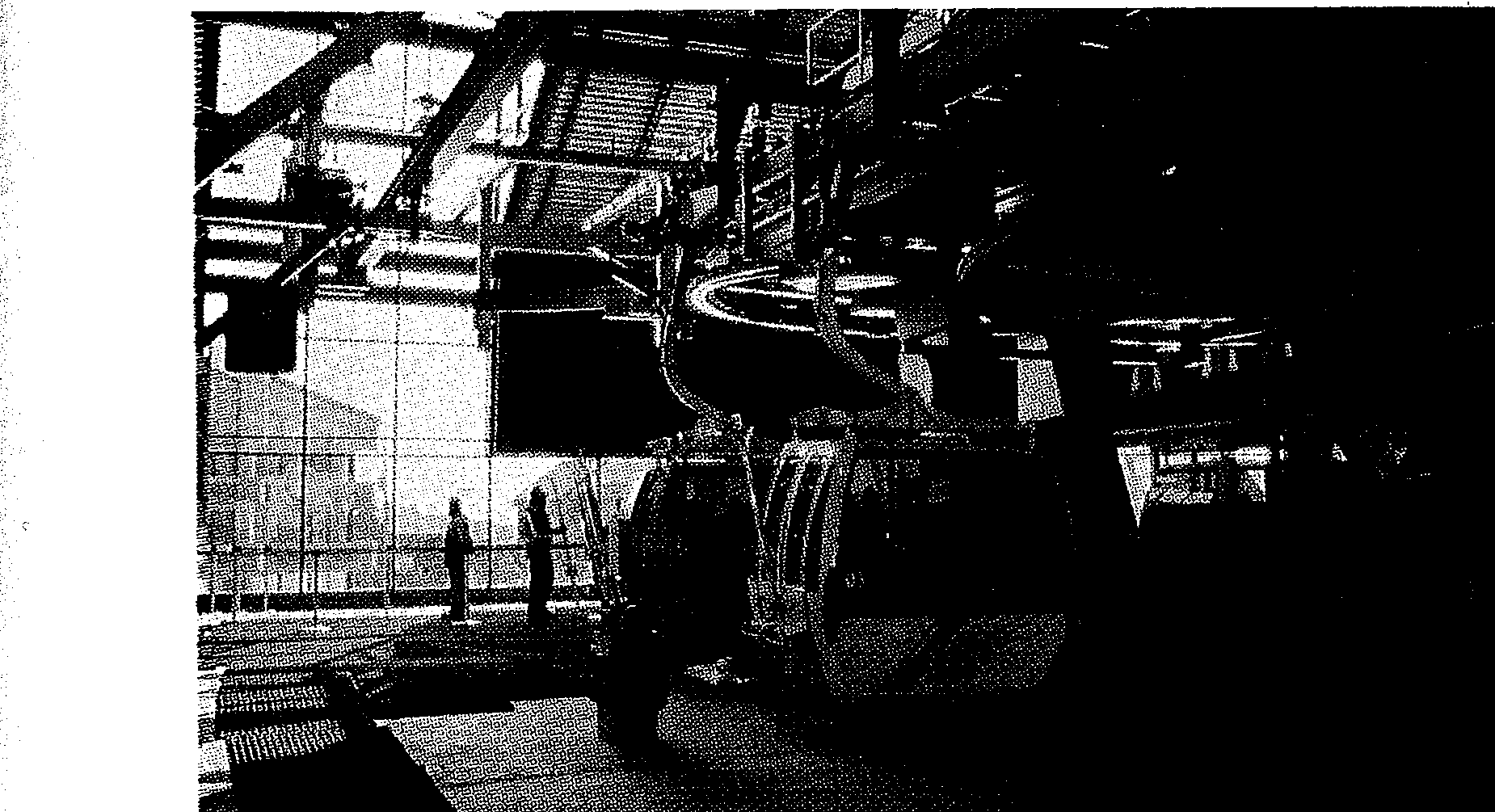 The view is of the unloading area at the upper terminal. The upper half of the split Lohmann gearbox can be seen.
