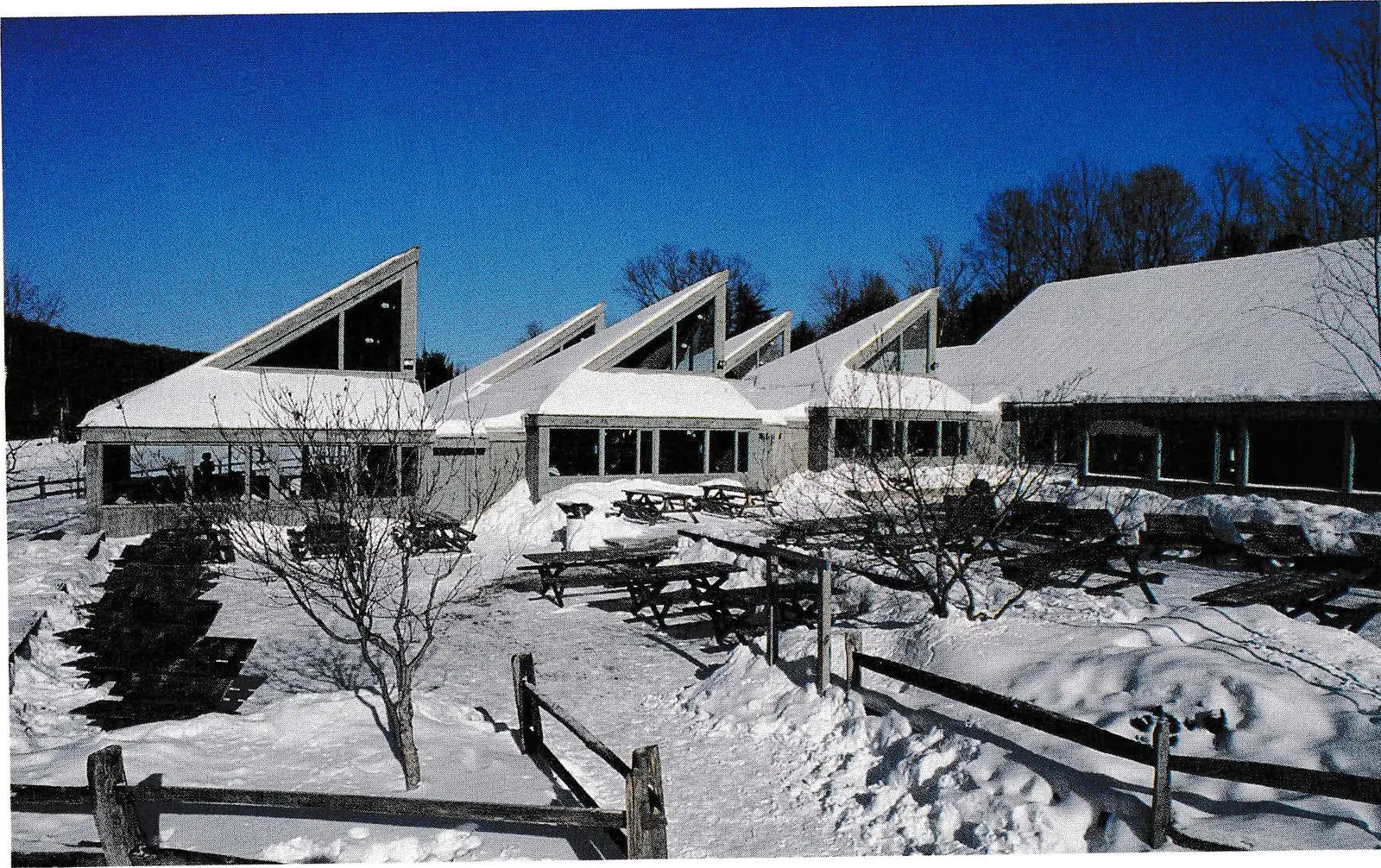 Upper Lodge at Butternut Basin, Mass., with its series of peaked roofs