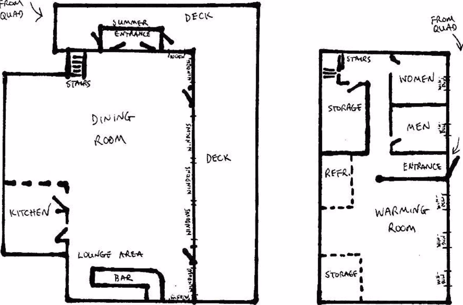 Floor plans of the Top o' Quad Restaurant at Bretton Woods