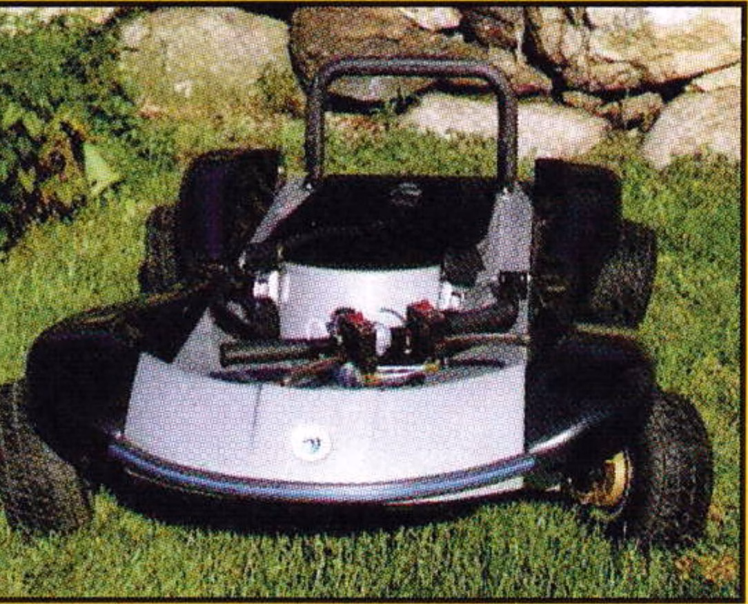 The Thrill Sled is designed for riding while lying flat and uses bicycle-type components for steering and braking.
