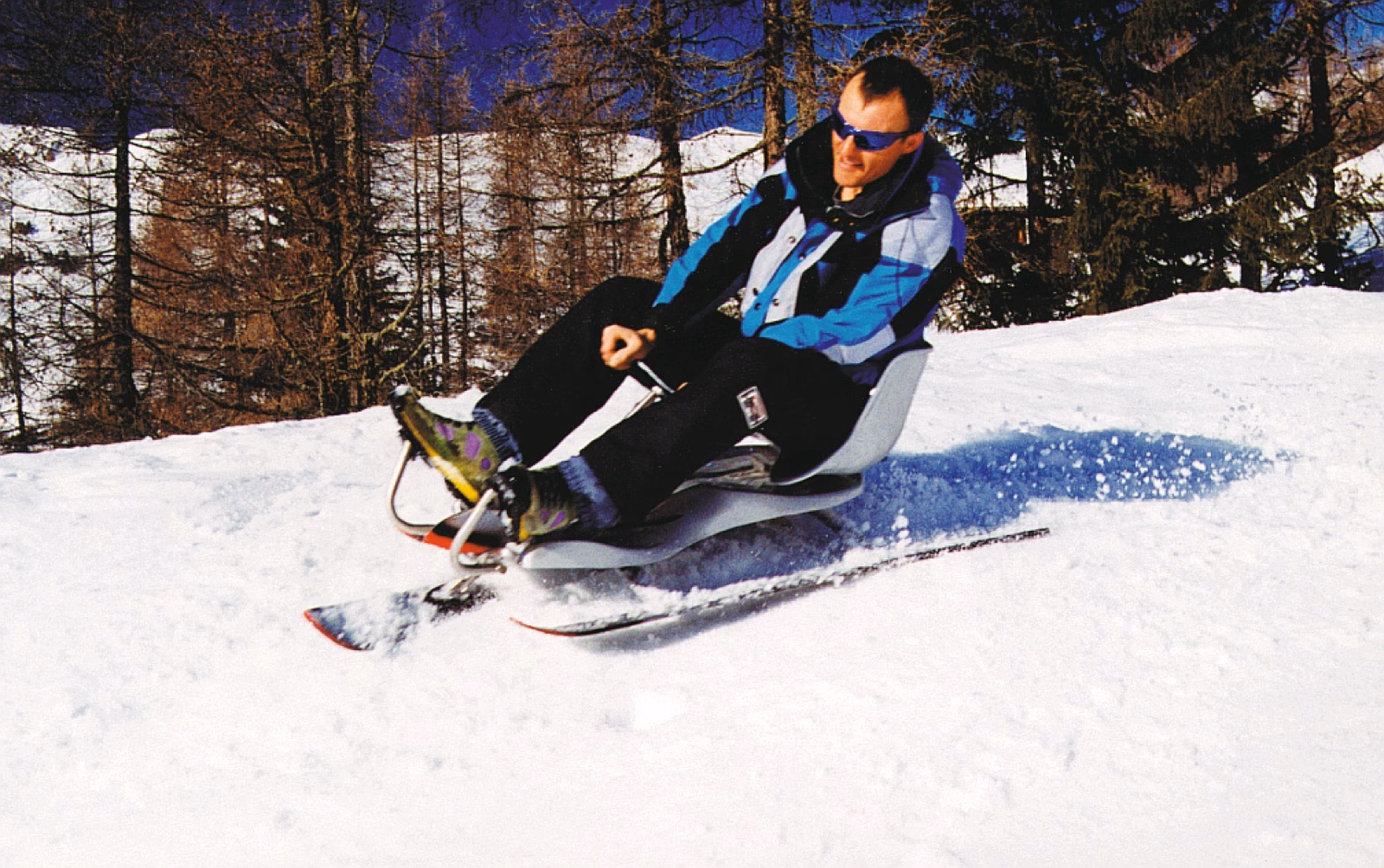 SnowCart ski-mounted go-kart
