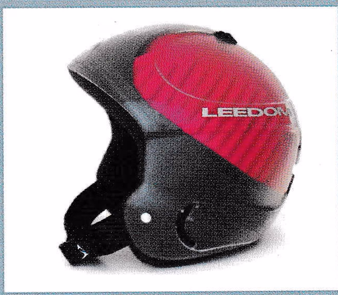 Leedom Crystal Fire ski helmet with red liner and clear shell