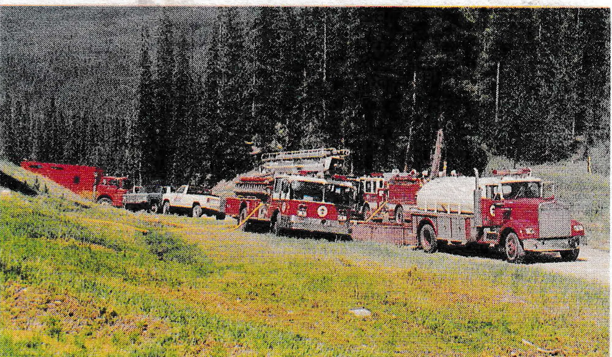 Firefighting equipment was massed near the lower terminal.