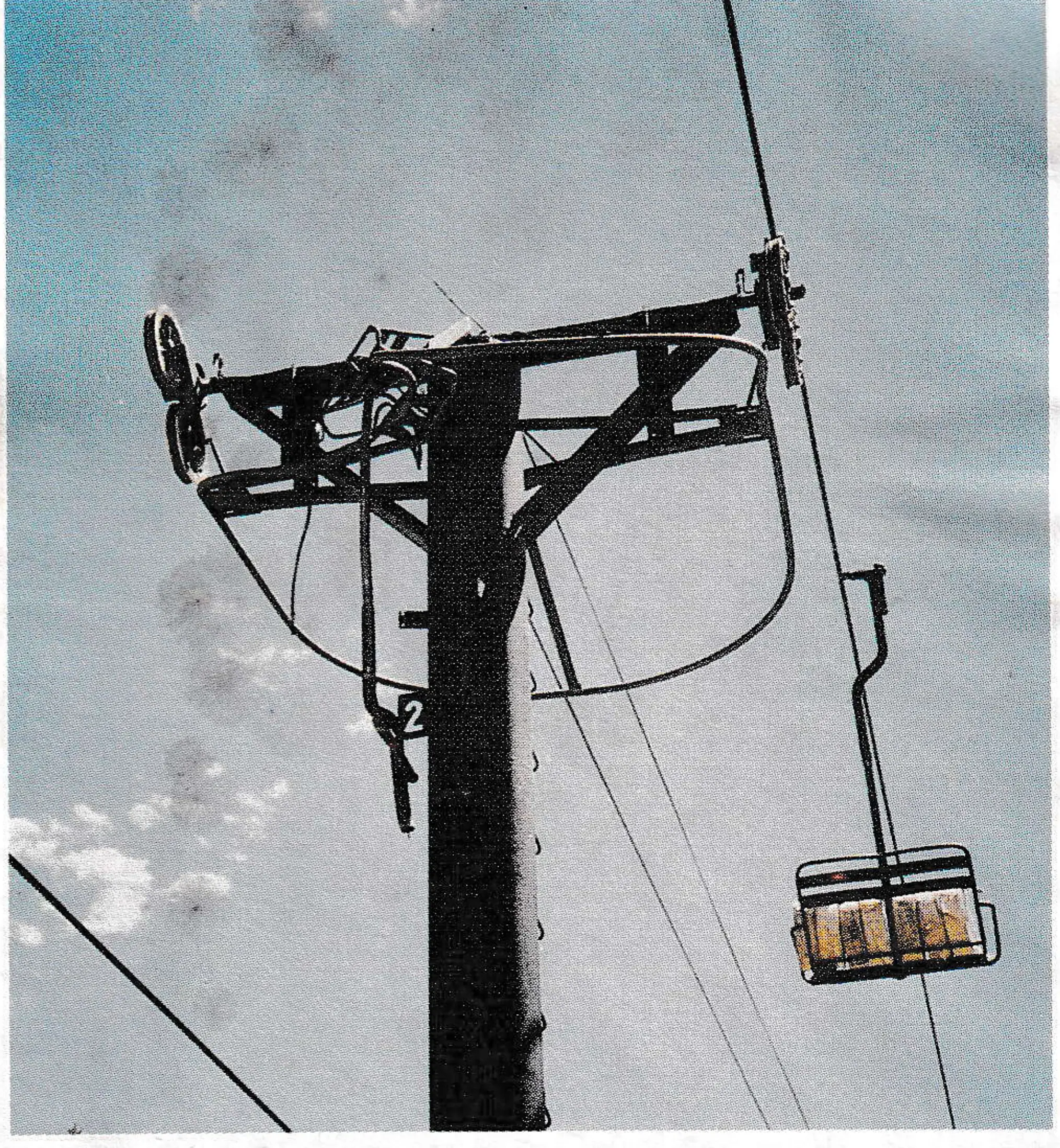 A chair is lodged upside down at the center of Tower 2. Incredible forces are unleashed in an uncontrolled reverse rotation.