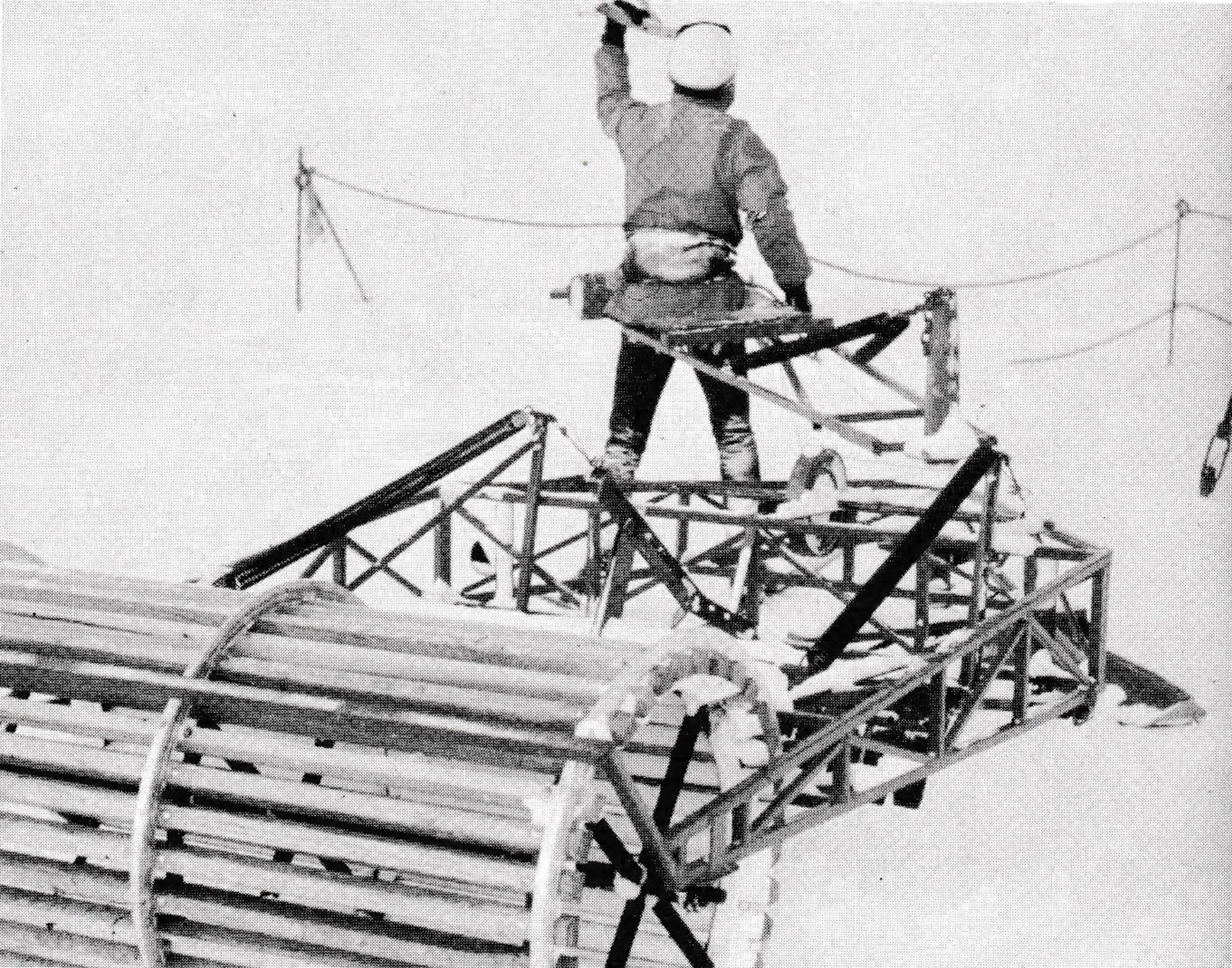 Called everything from a manure spreader to a wheat combine, the Bradley machine chops moguls and grades slopes for better skiing.
