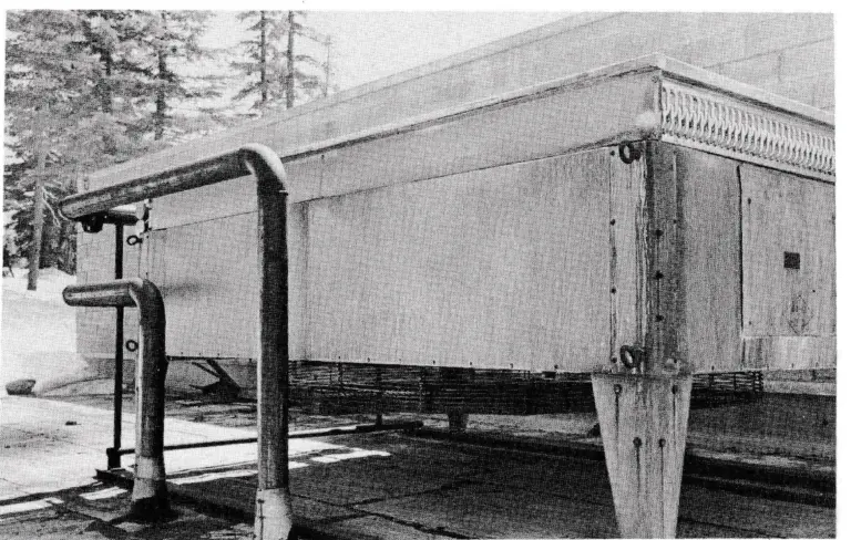 Fig. 4—Heat exchange on roof of powerhouse radiates excess heat if coolant returns to the powerhouse at too high a temperature to provide effective cooling.