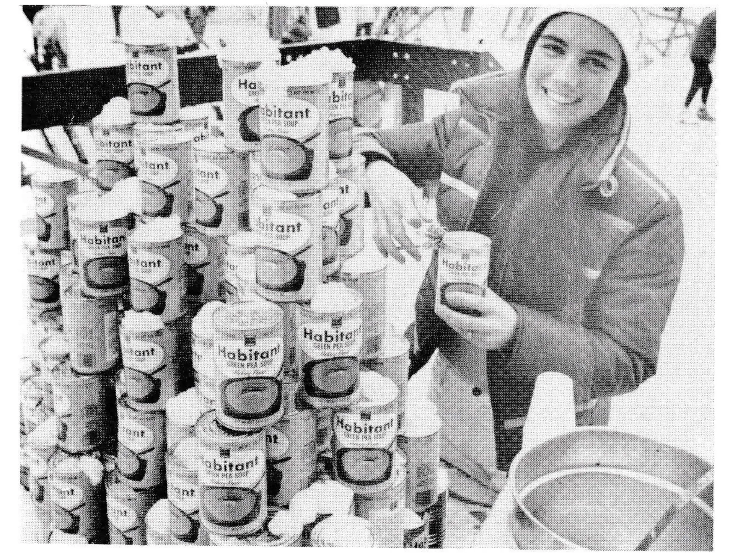 One problem at the soup samplings was opening 1,500 consumer-size cans