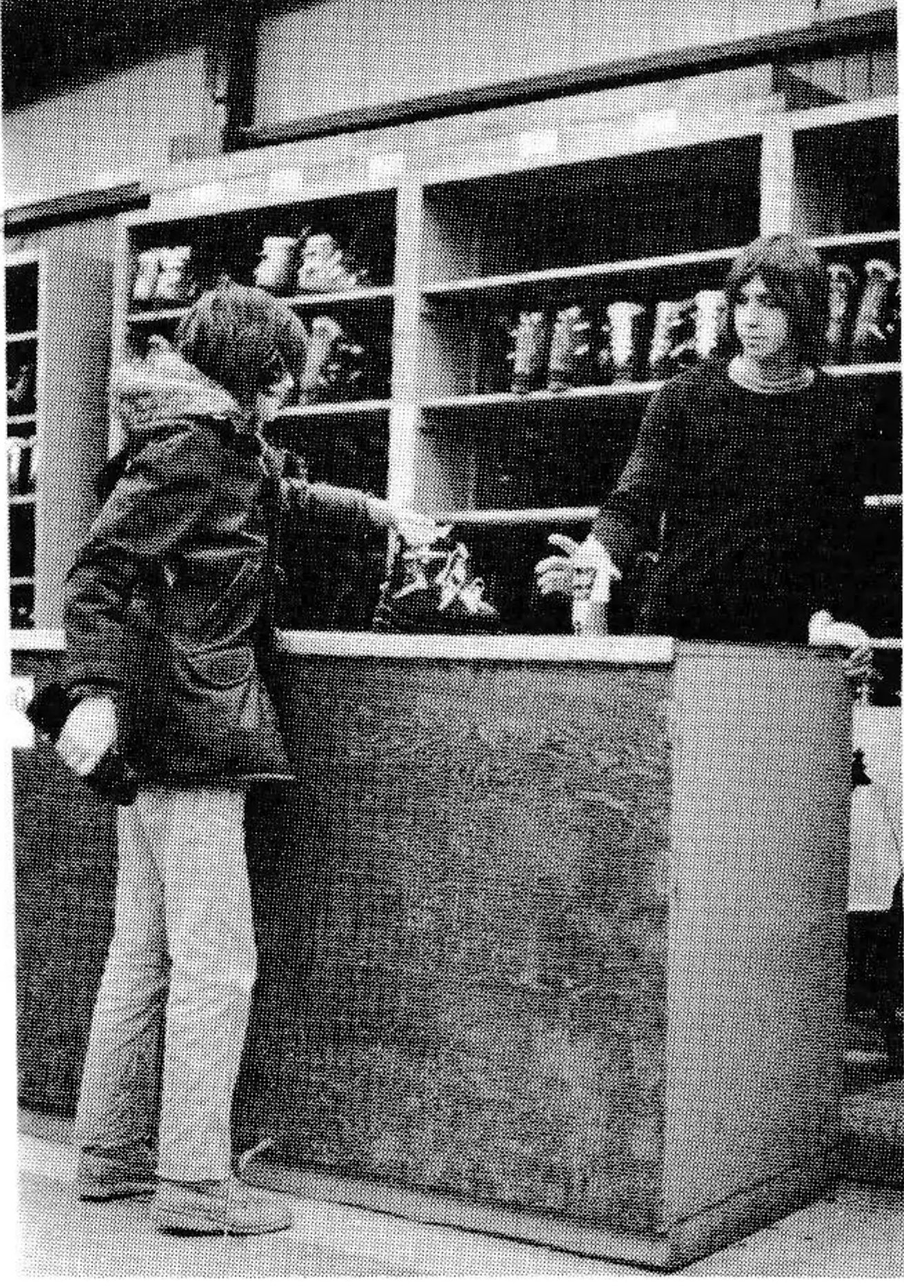 Renters return boots to the boot counter where the inside is sprayed with Lysol disinfectant. (At the height of the season sprayed equipment may be used as often as three times a day.)