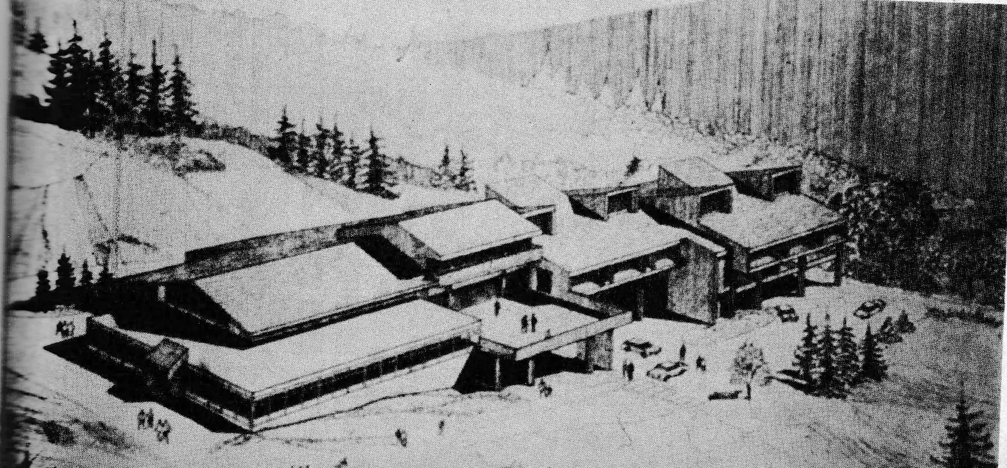 Artist's rendering of the 42,000 sq ft expanded base lodge which will triple existing facility and will accommodate 4,000 persons.