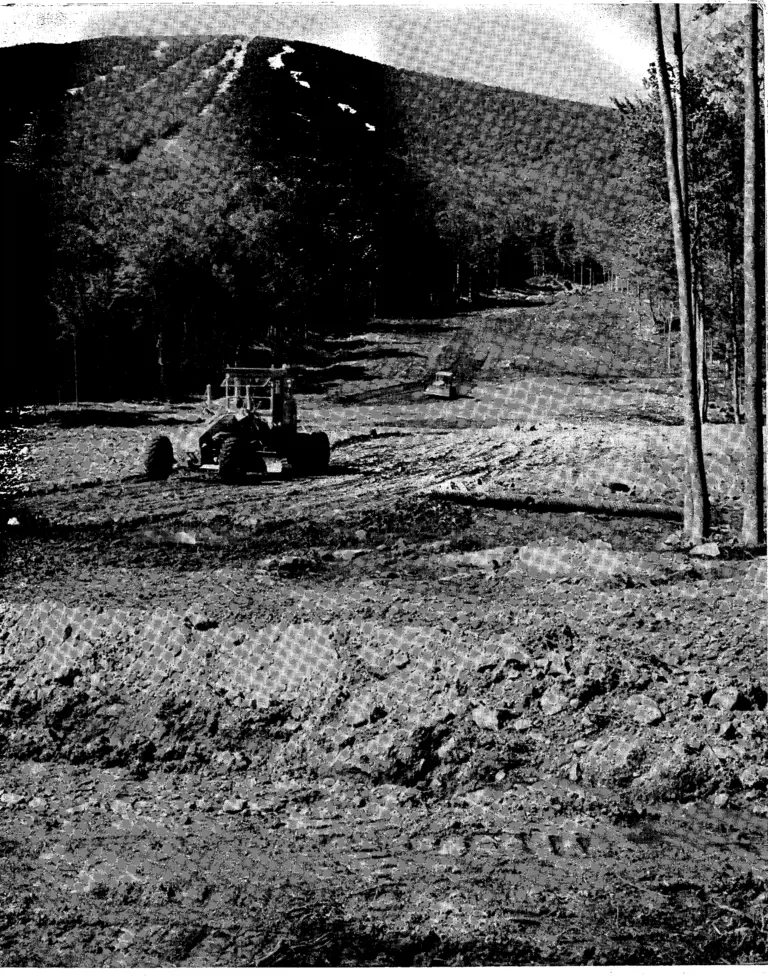A view of Stratton Mountain from the 14th green. Two tons of dynamite were used in clearing the new course.