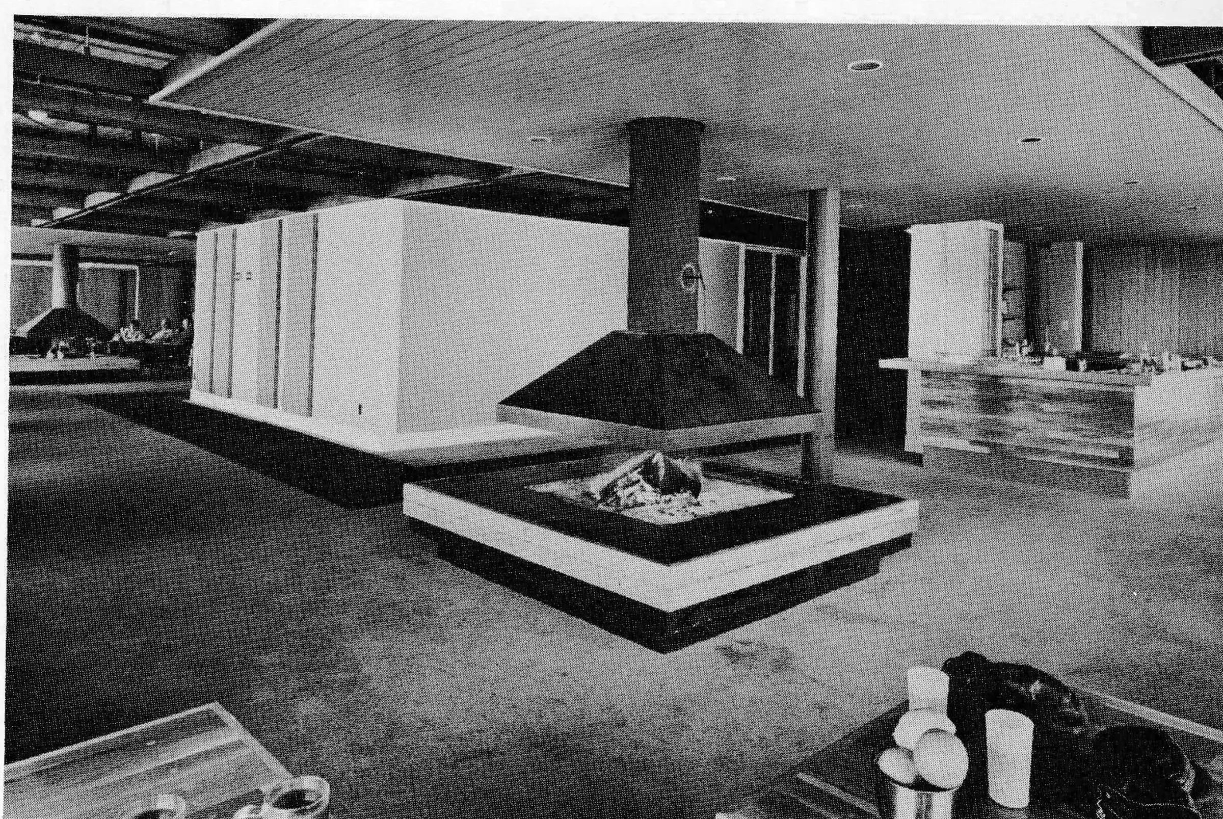 Stacks for the two fireplaces were twice sheared off by midnight winds before appropriate bracing could be installed.