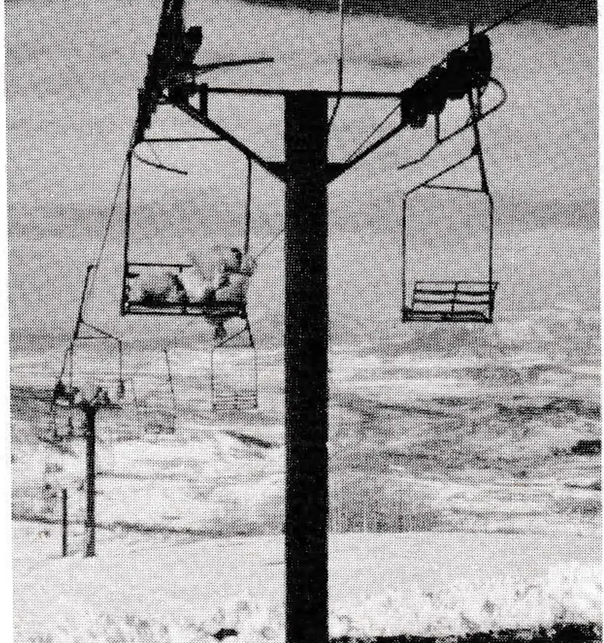 374 pounds of sand occupy each chair for a load test procedure.