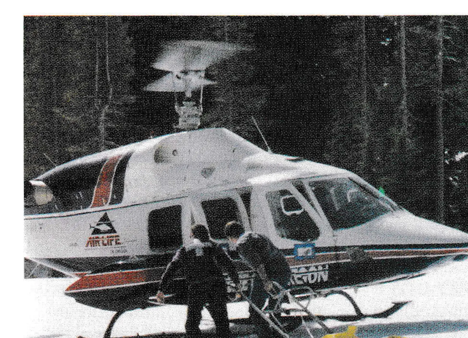 Medical evacuation helicopter (above left) moved those who needed immediate hospitalization to local facilities.