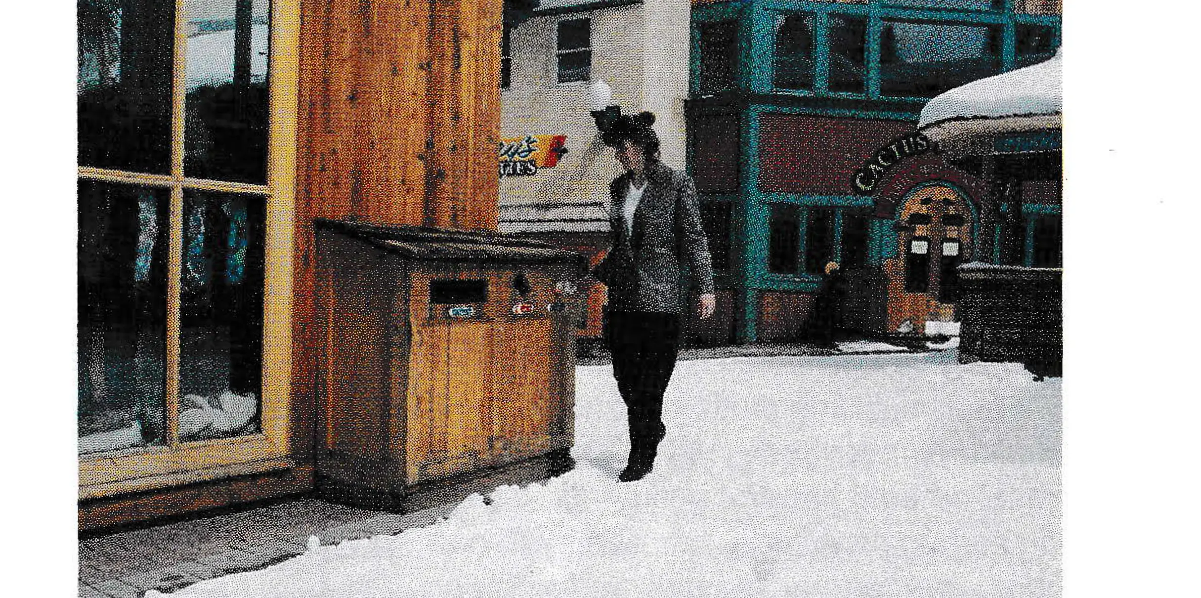 Rustic looking bins designed by Mory Bergmeyer, Targhee's owner, are used around the resort to sort and collect trash, glass and cans.
