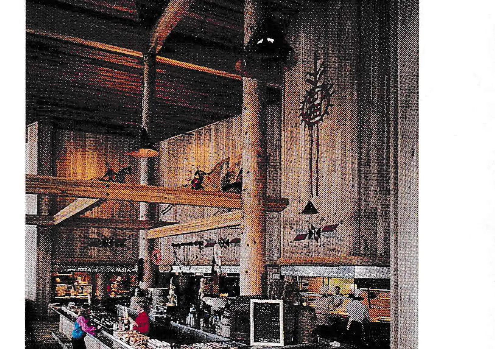 Ute Indian designs and colors are used on walls and accessories.