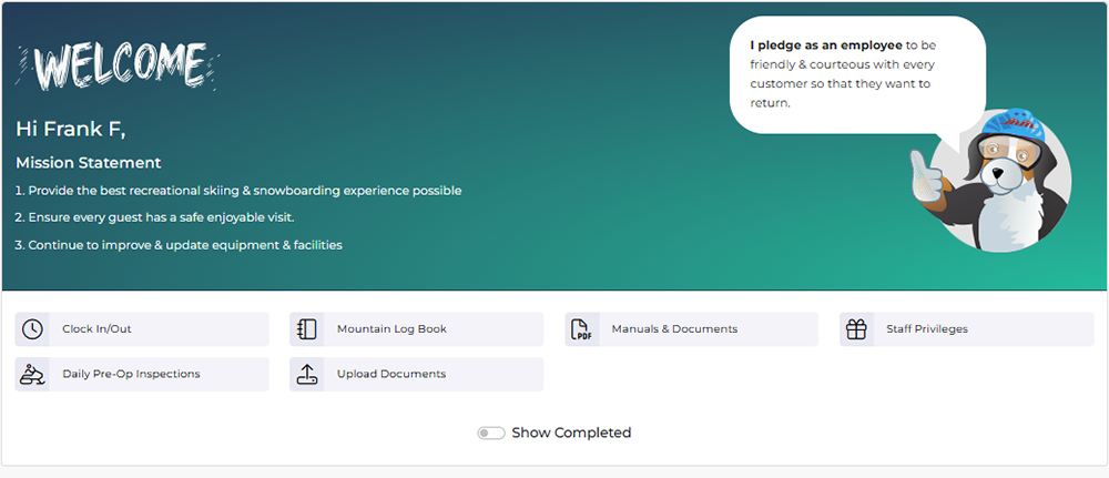 Mtn Log Book 6 Employee Portal View 1