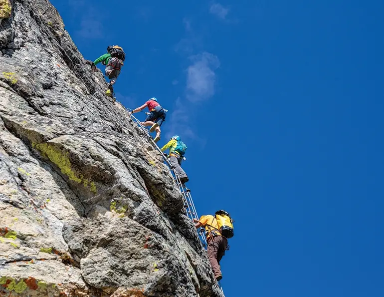 Jackson Hole Mountain Resort installed a seminal via ferrata four years ago and has expanded it since. Contractor: Adventure Partners.