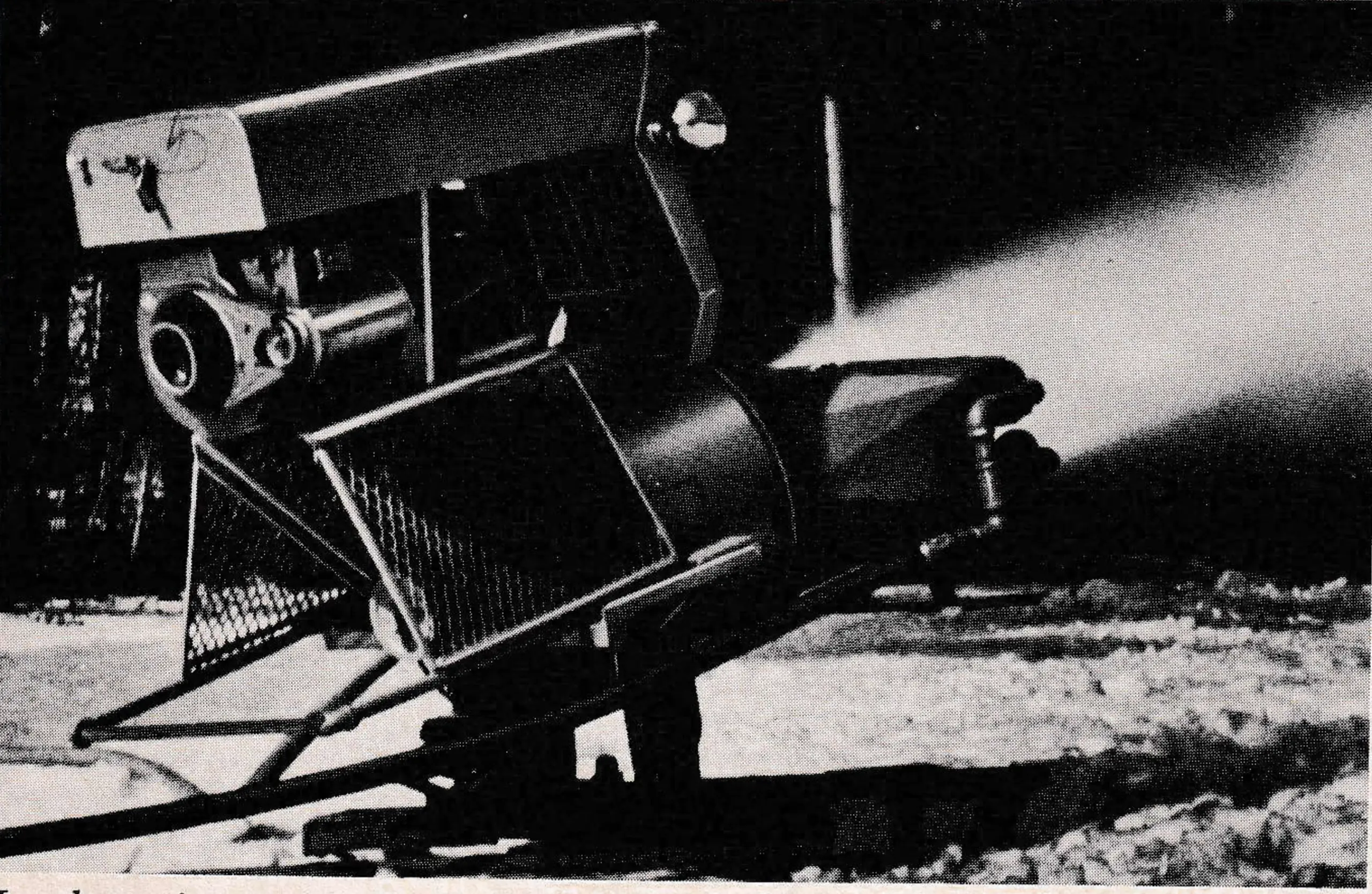 Larchmont's new Jet 300, to be test-marketed this year, is a portable 12-nozzle gun equipped with a 10 h.p. gas-driven engine and fan. With a maximum snow throw of 200 feet, the unit will drive 10 gpm per nozzle and has a maximum air requirement of 300 cfm. Each nozzle can be individually adjusted. The unit comes with night lights, uses standard bearings, belts and parts.