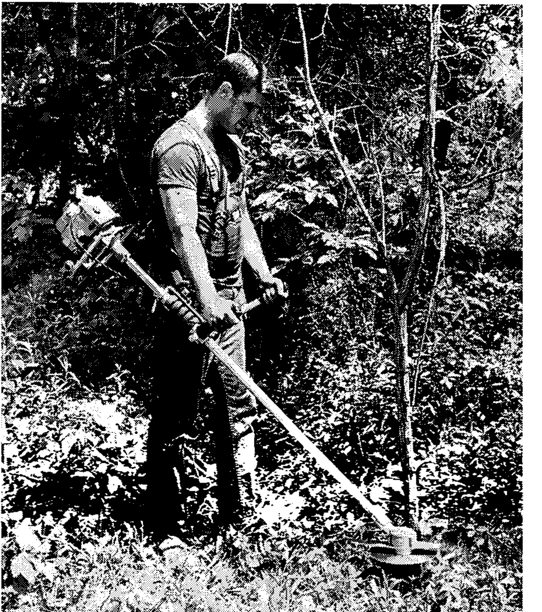 A 2-cycle gasoline engine powers this new brushcutter from Homelite, Div. Textron, Inc., 70 Riverdale Ave., Port Chester, N. Y. The manufacturer reports that the cutter will take saplings up to 5 in. in diameter with its 10 in. blade. Features include adjustable handle bars and a carrying harness. Shaft is 5 ft. long and total weight is 28 lbs.