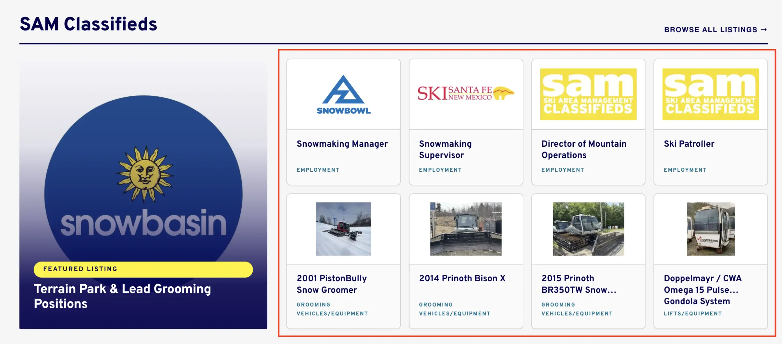 Example of a seven-day homepage spotlight