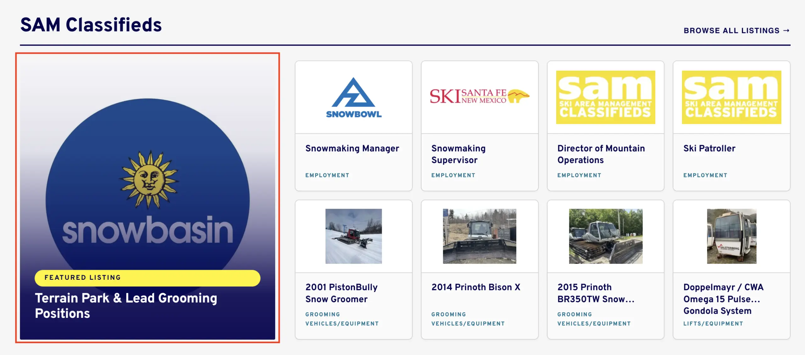 Example of the large homepage spotlight rotation
