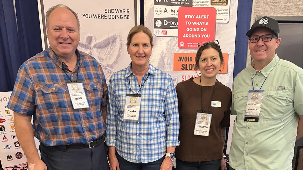 Left To Right Dirk Gouwens Ski Maine Association Molly Mahara Ski Vermont Jessyca Keeler Ski New Hampshire Chauncy Johnson Snow Angel Foundation