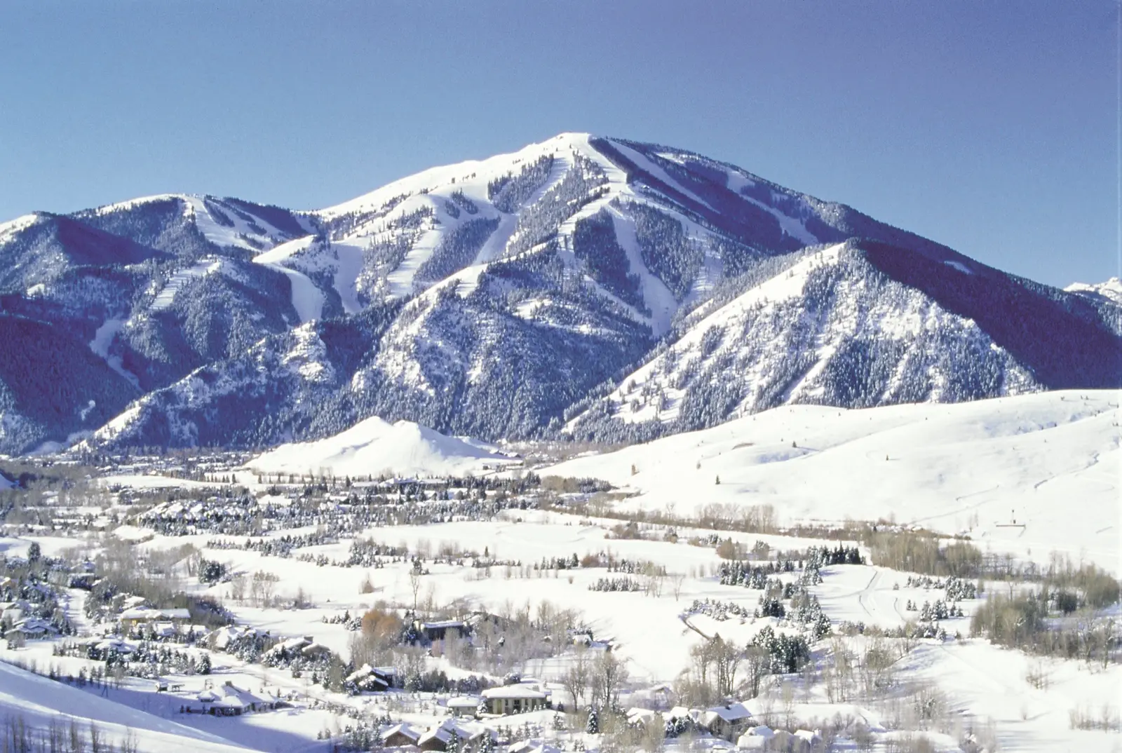 Bald Mountain above Sun Valley in winter
